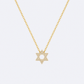 Sterling Star of David necklace with 18K gold plating, studio photo