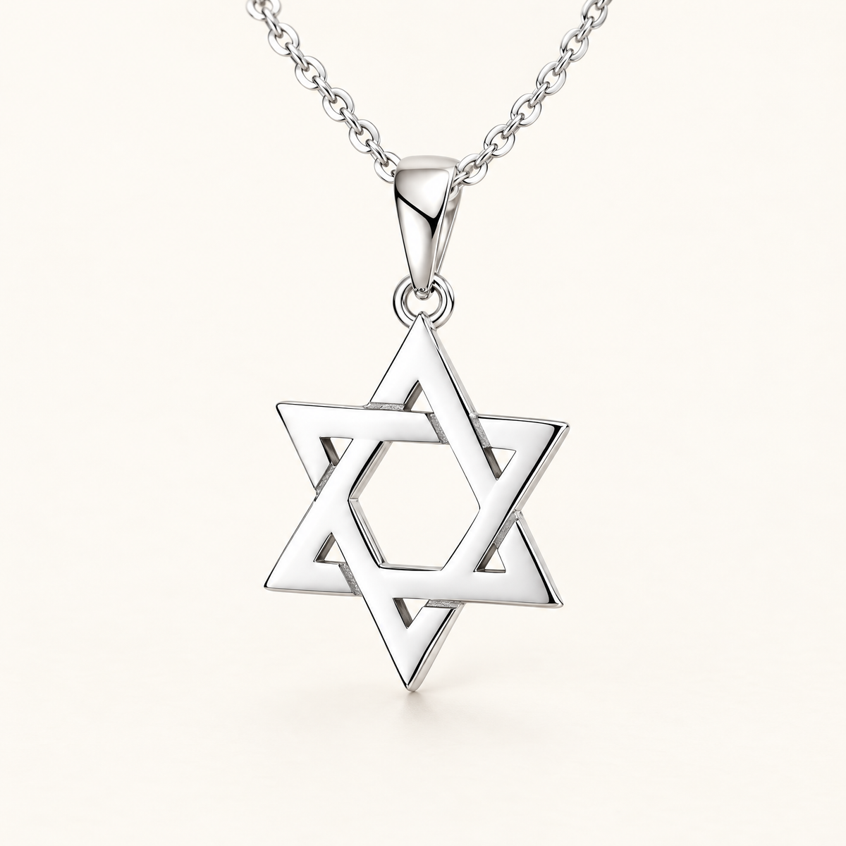 Heritage Magen David pendant in sterling silver, studio photo