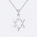 Classic Magen David necklace in sterling silver, studio photo