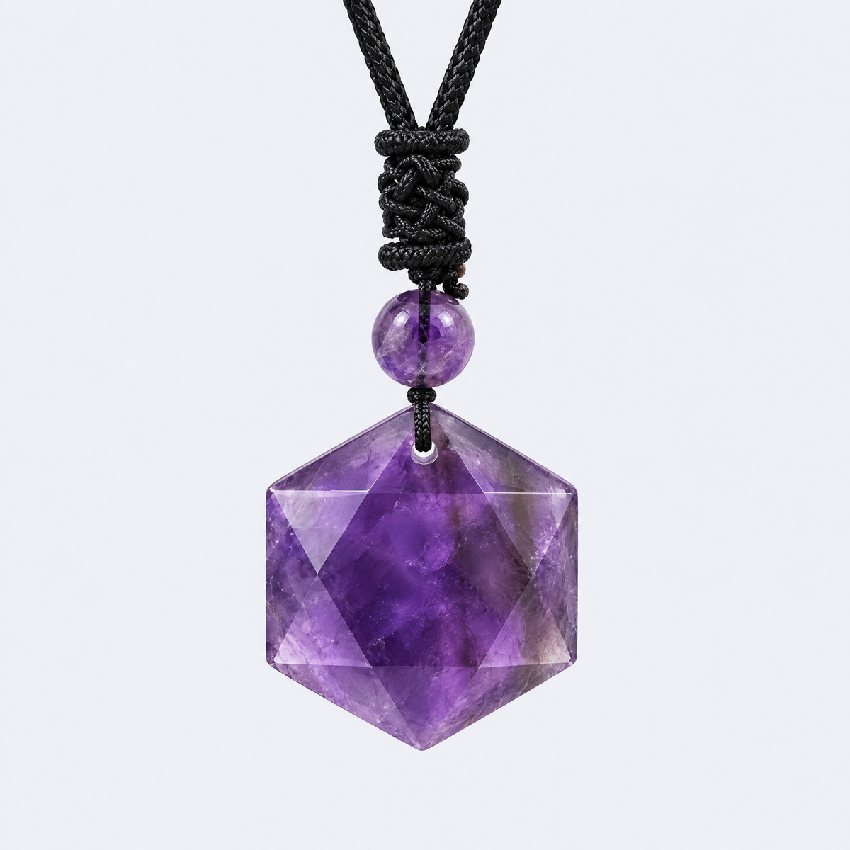 Amethyst Star of David pendant, studio photo
