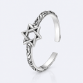 Adjustable Star of David ring in sterling silver, studio photo
