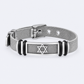 Men's Star of David bracelet in stainless steel, studio photo