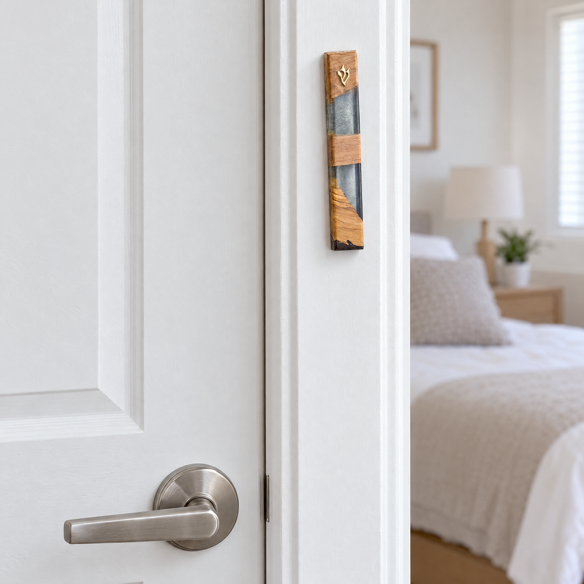 Mini Olive Wood Mezuzah Case