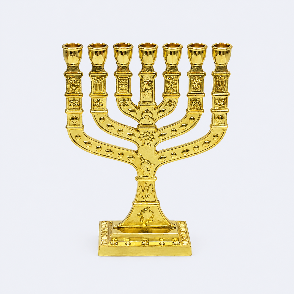 Seven-branch menorah, studio photo